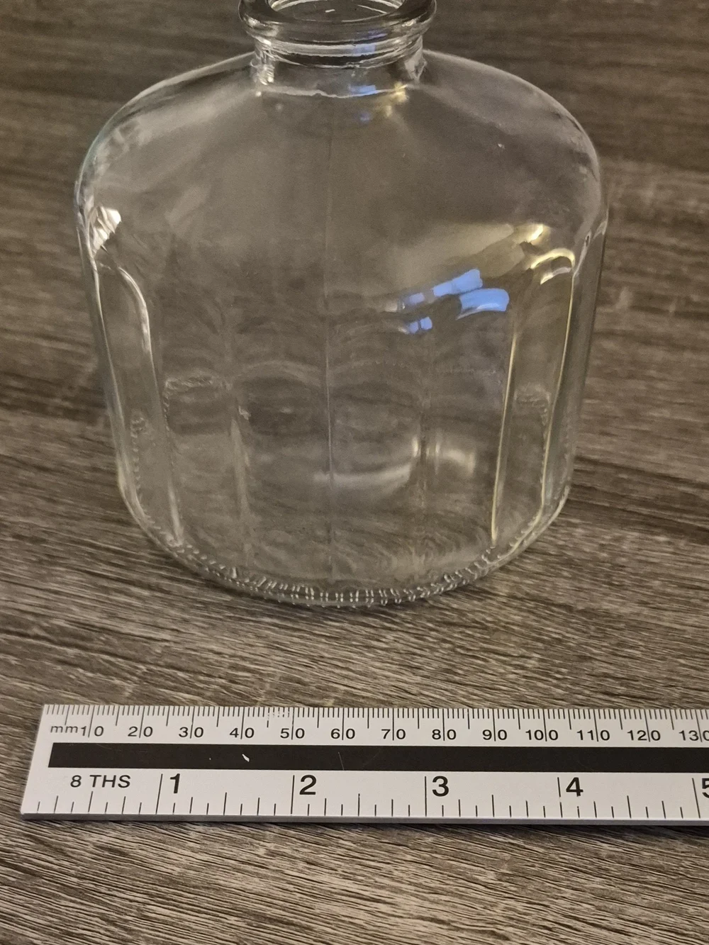 Clear Glass Ribbed Decorative Vase - Minimal Accent
